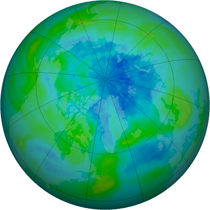 Arctic ozone map for 22 September 2004